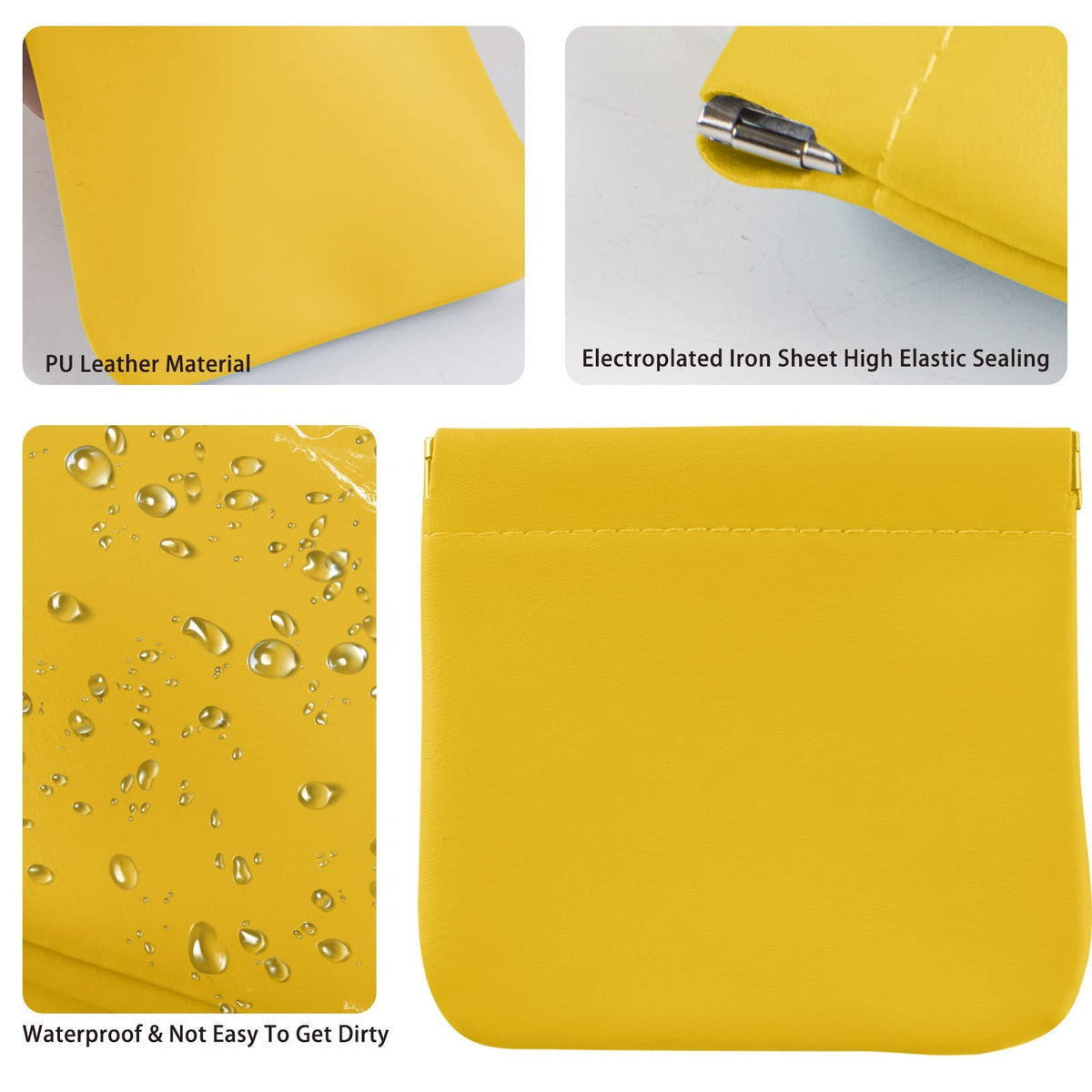4-Pack Leather Cosmetic Bags Mini Makeup Pouches Portable No Zipper