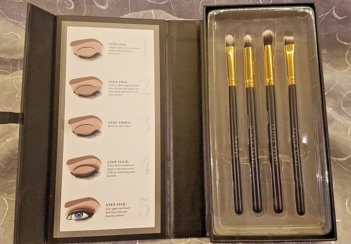 Angled Liner & Shader Brush Set - Smokey Eye Makeup Brushes (4-Piece)