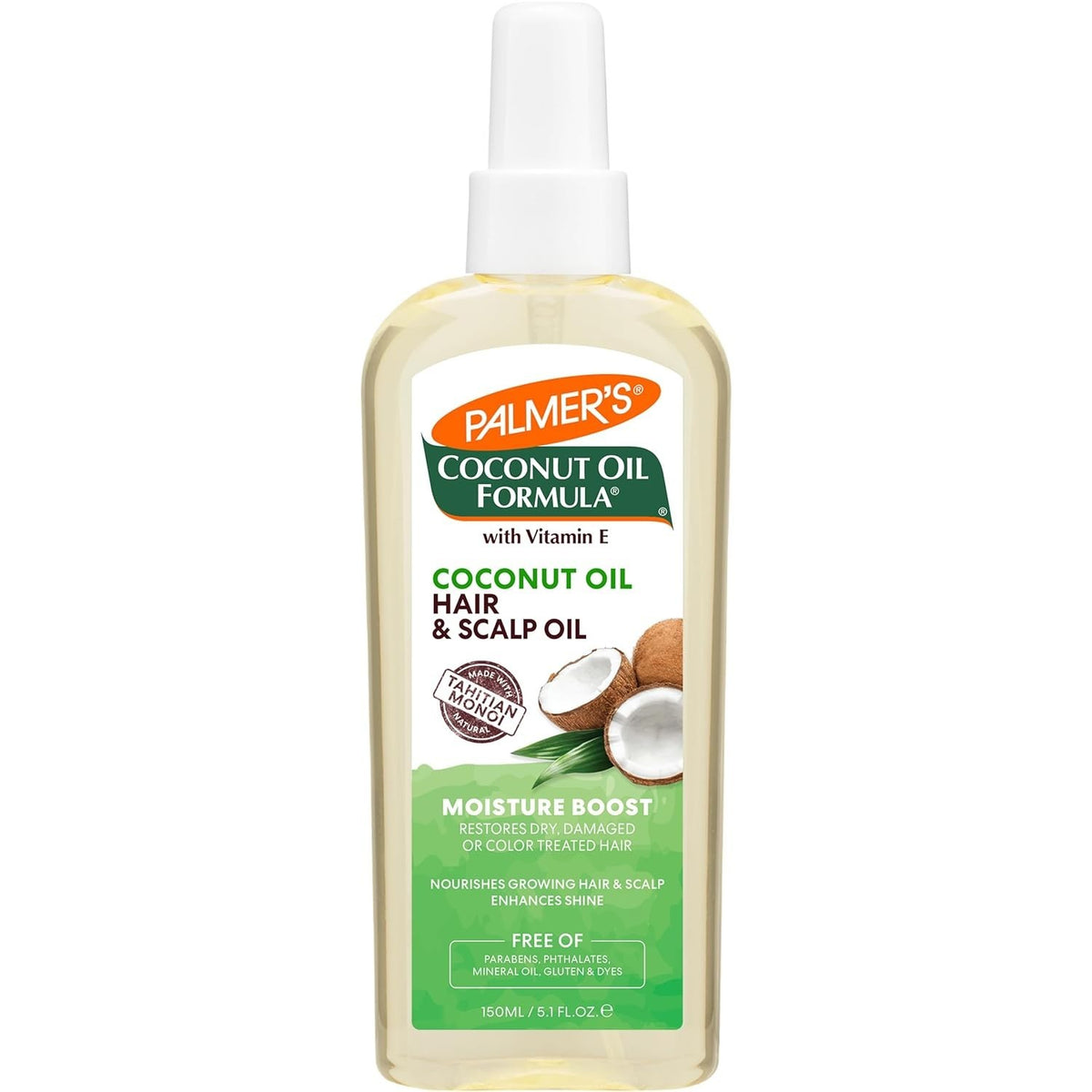 Coconut Hair & Scalp Restorative Oil - Hydrating Hair Treatment for All Hair Types 5.1 Oz