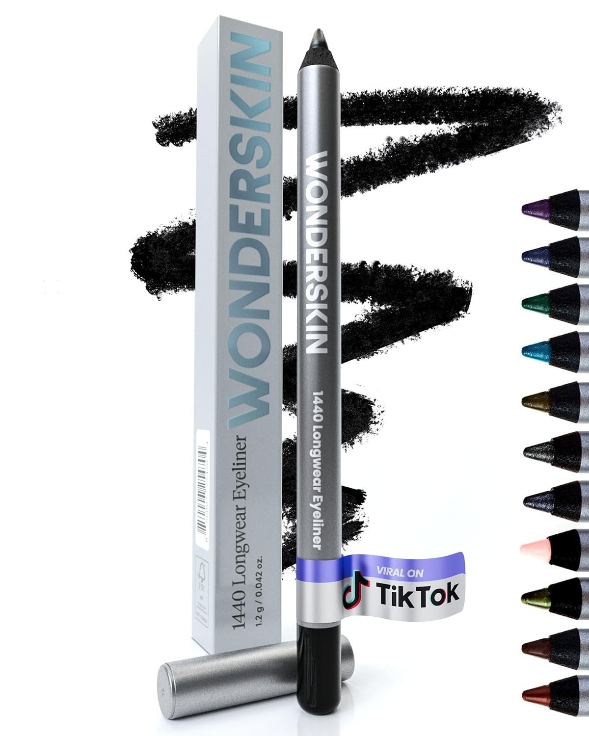 Longwear Waterproof Eyeliner Pencil - Smudge Proof Deep Black