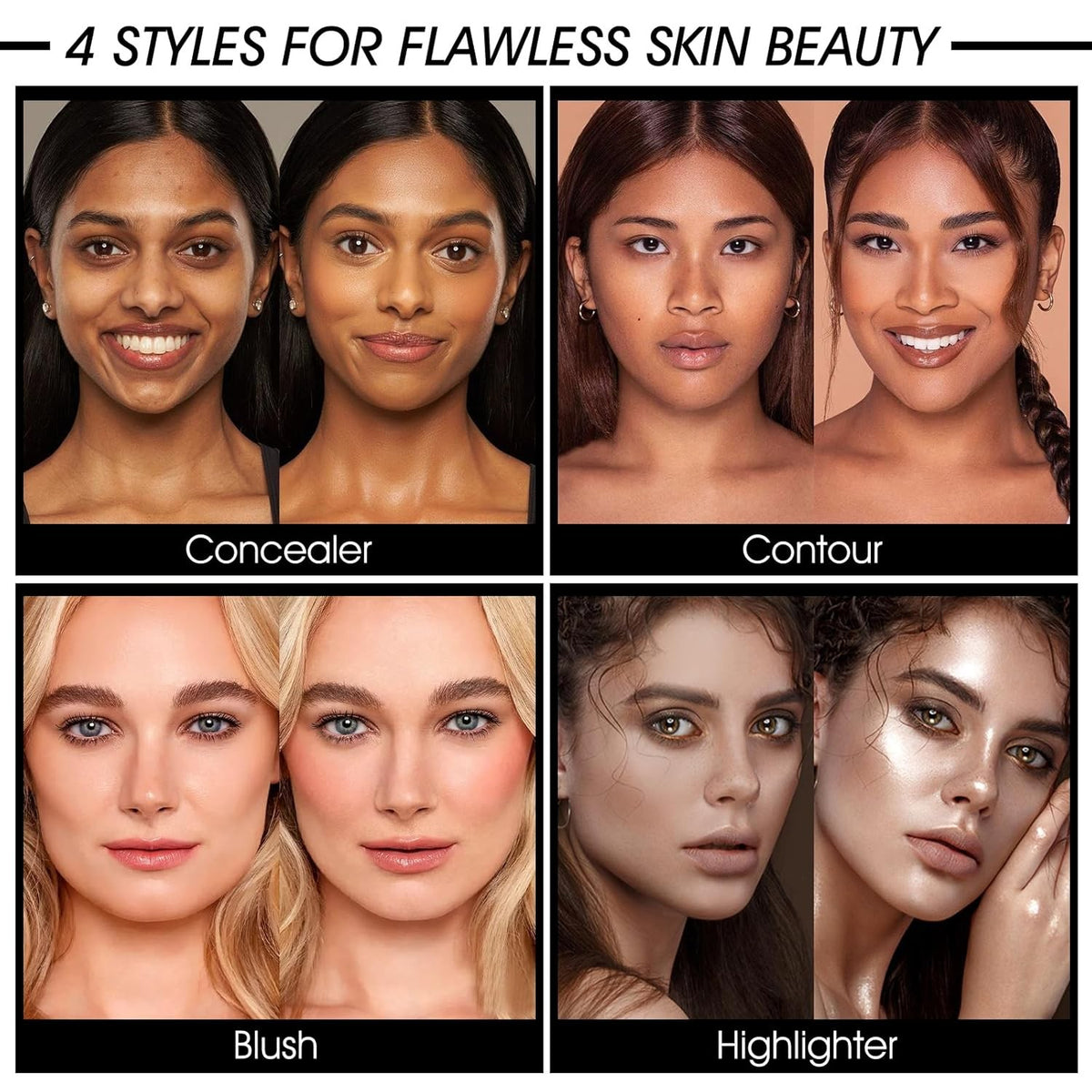 12-Color Cream Blush Palette for Cheeks - Waterproof, Long Wear Face Makeup