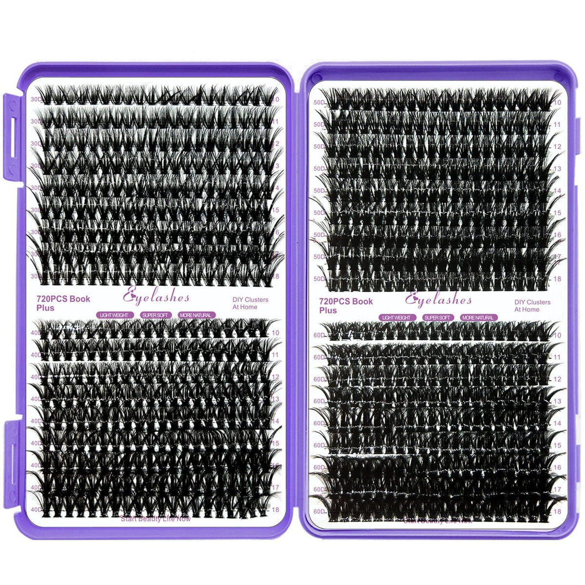 DIY Lash Extension Kit 792 Pcs D Curl Individual Eyelashes with Tools