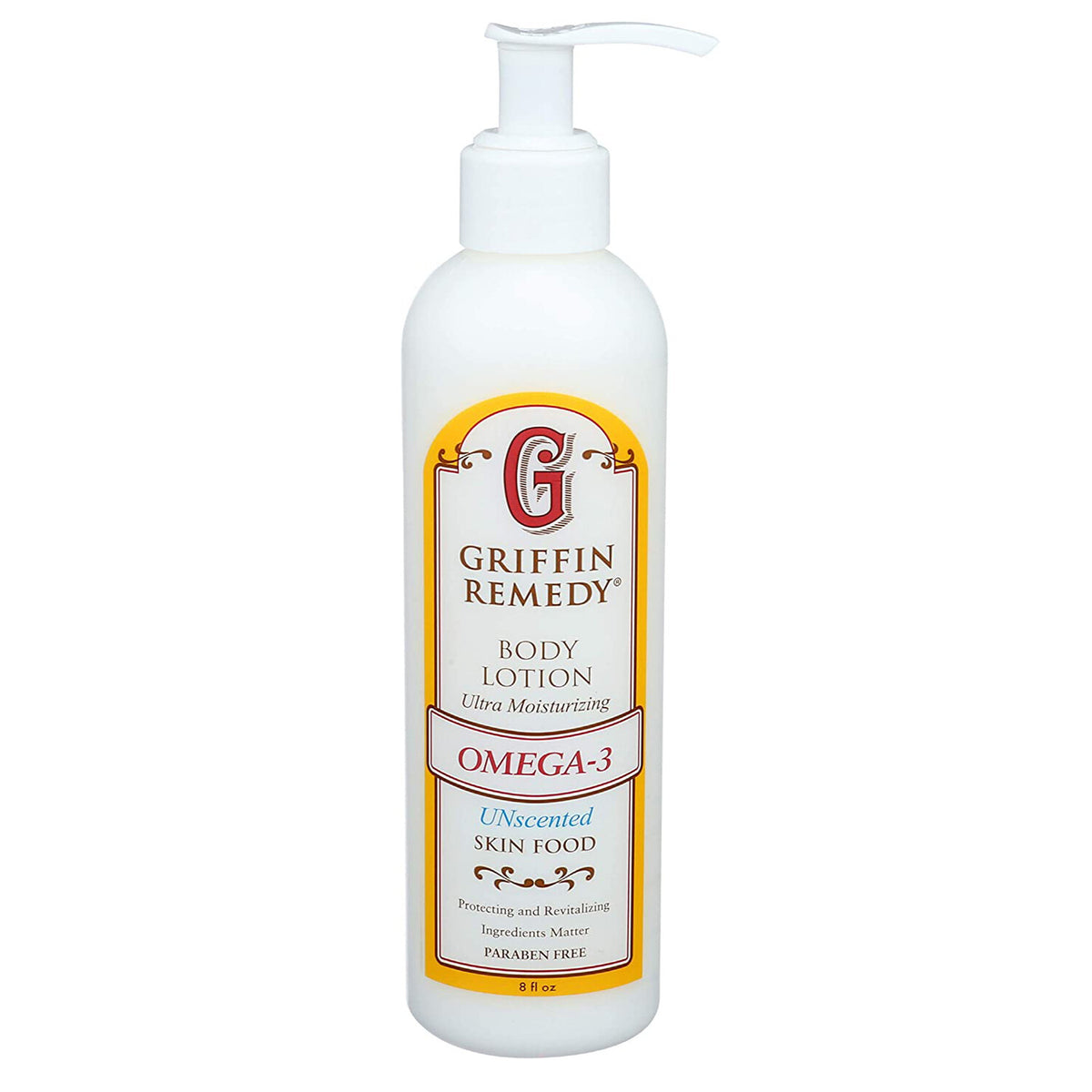 Griffin Remedy Omega-3 Body Lotion, Unscented with Organic MSM, 8