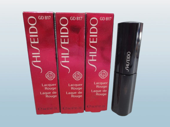 Shiseido Lacquer Rouge Lipstick GD817 - 0.2 oz, Set of 3
