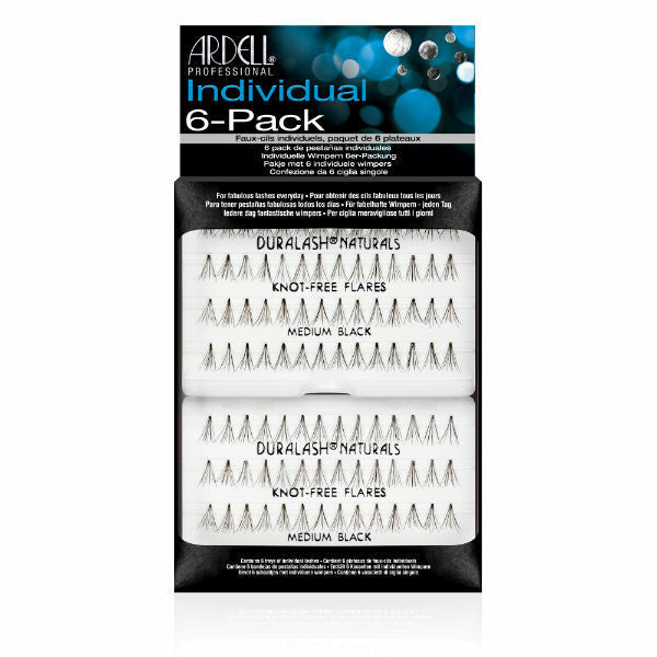 Knot-Free Individual False Eyelashes 6 Pack - Natural, Waterproof, Easy to Apply