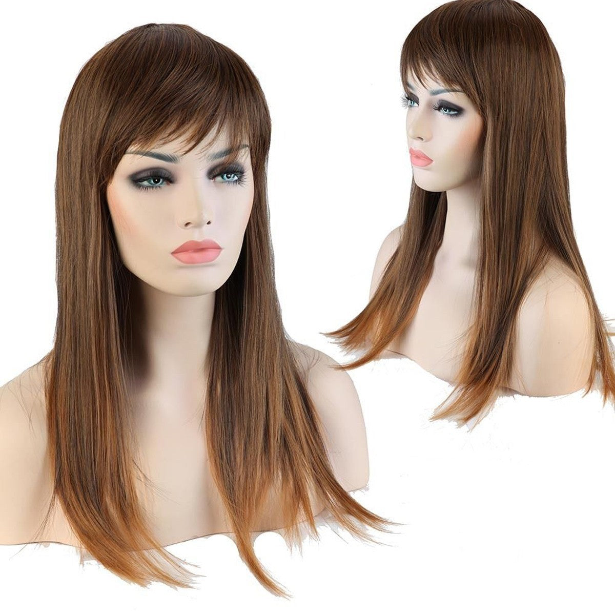 Long Ombre Wigs - Heat Resistant Synthetic Hair, Thick Full Wigs