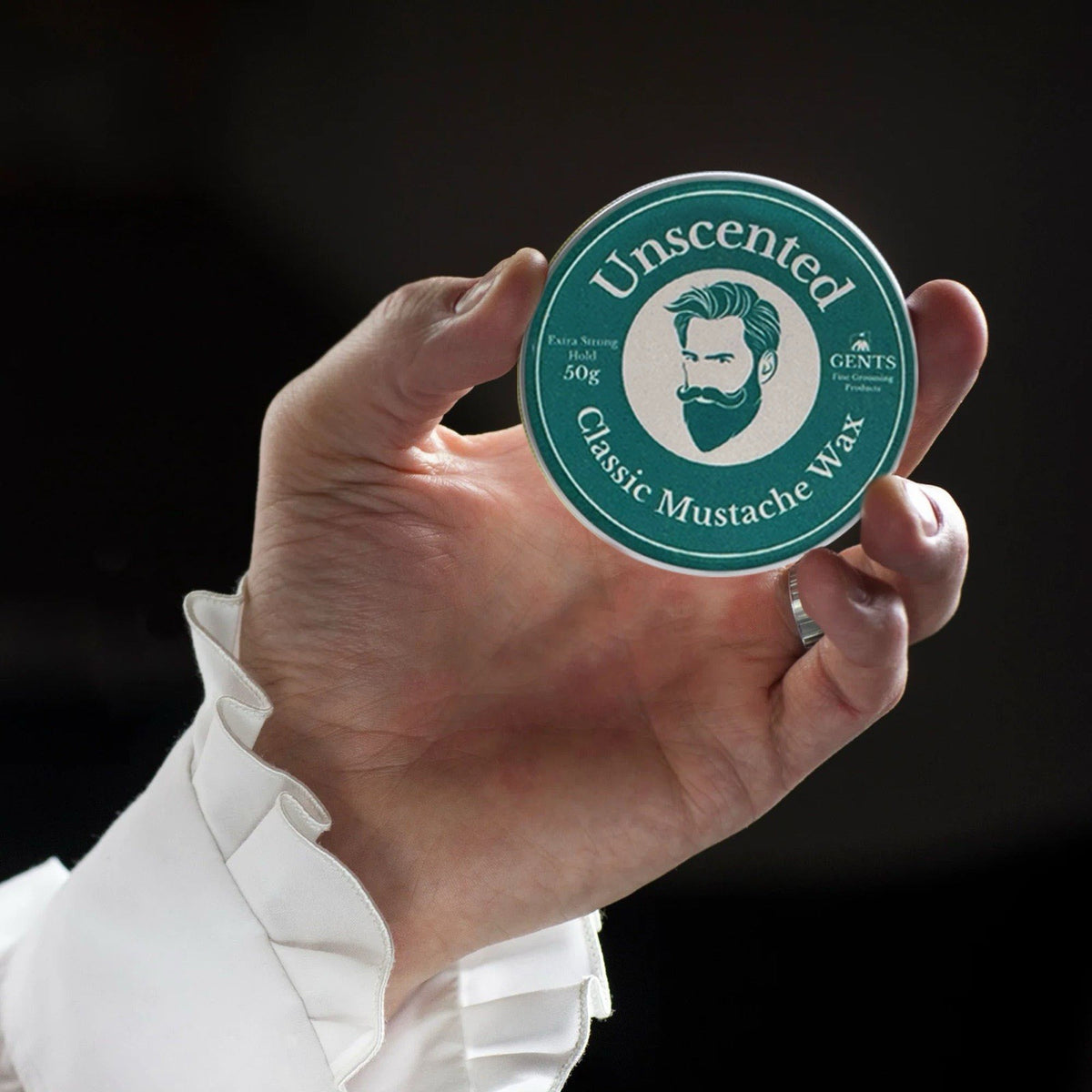 Unscented Mustache Wax with Strong Hold - Travel Size 1.7oz Grooming Styling