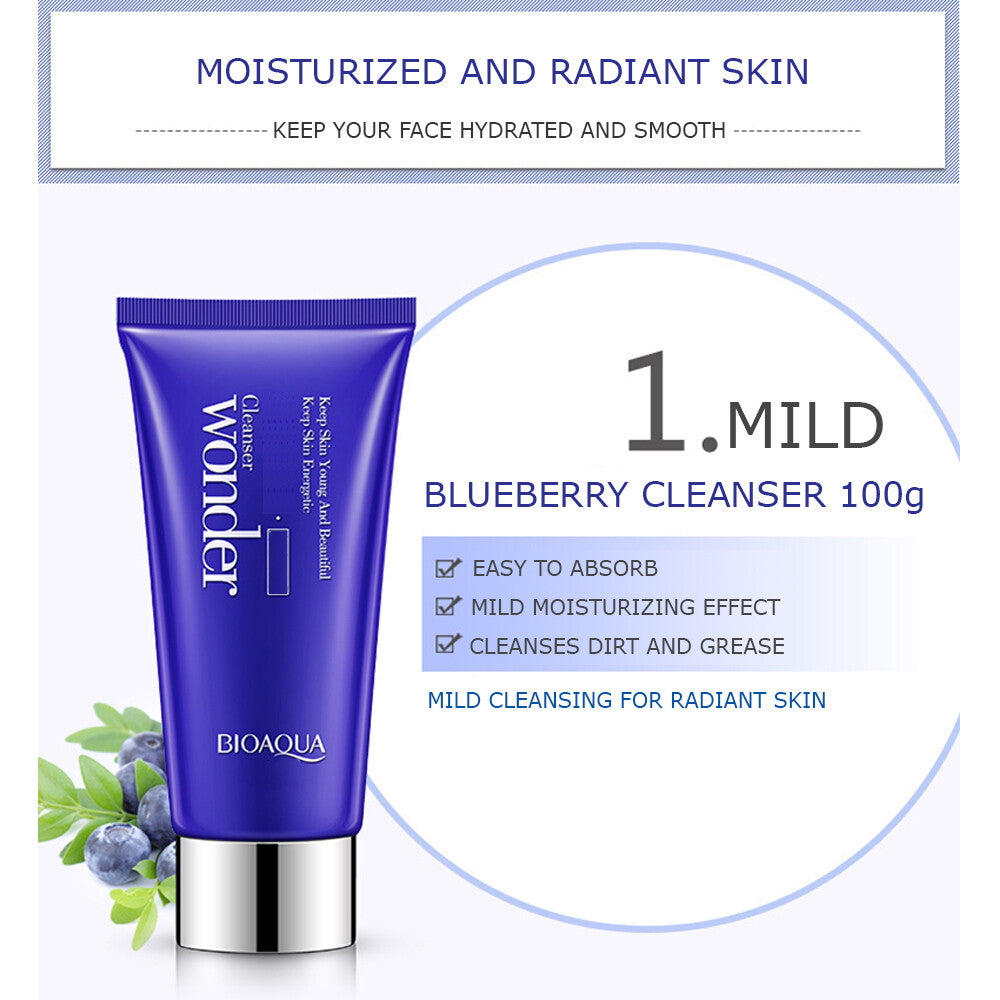 Blueberry Skin Care Set - Facial Cleanser Toner Serum BB Cream Moisturizer