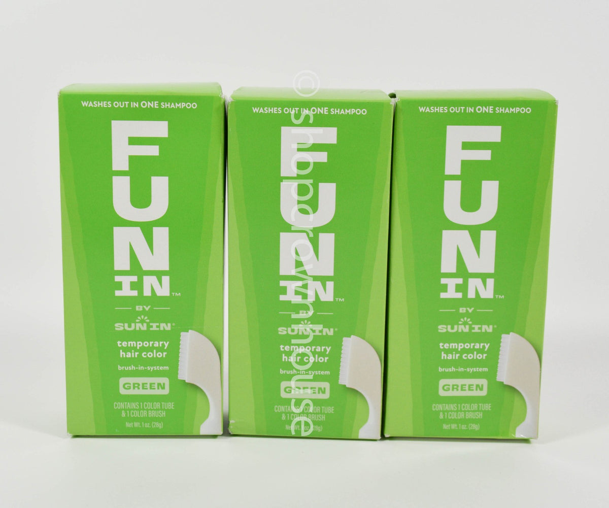 Sun In Temporary Hair Color Brush - Green, 3 Pack