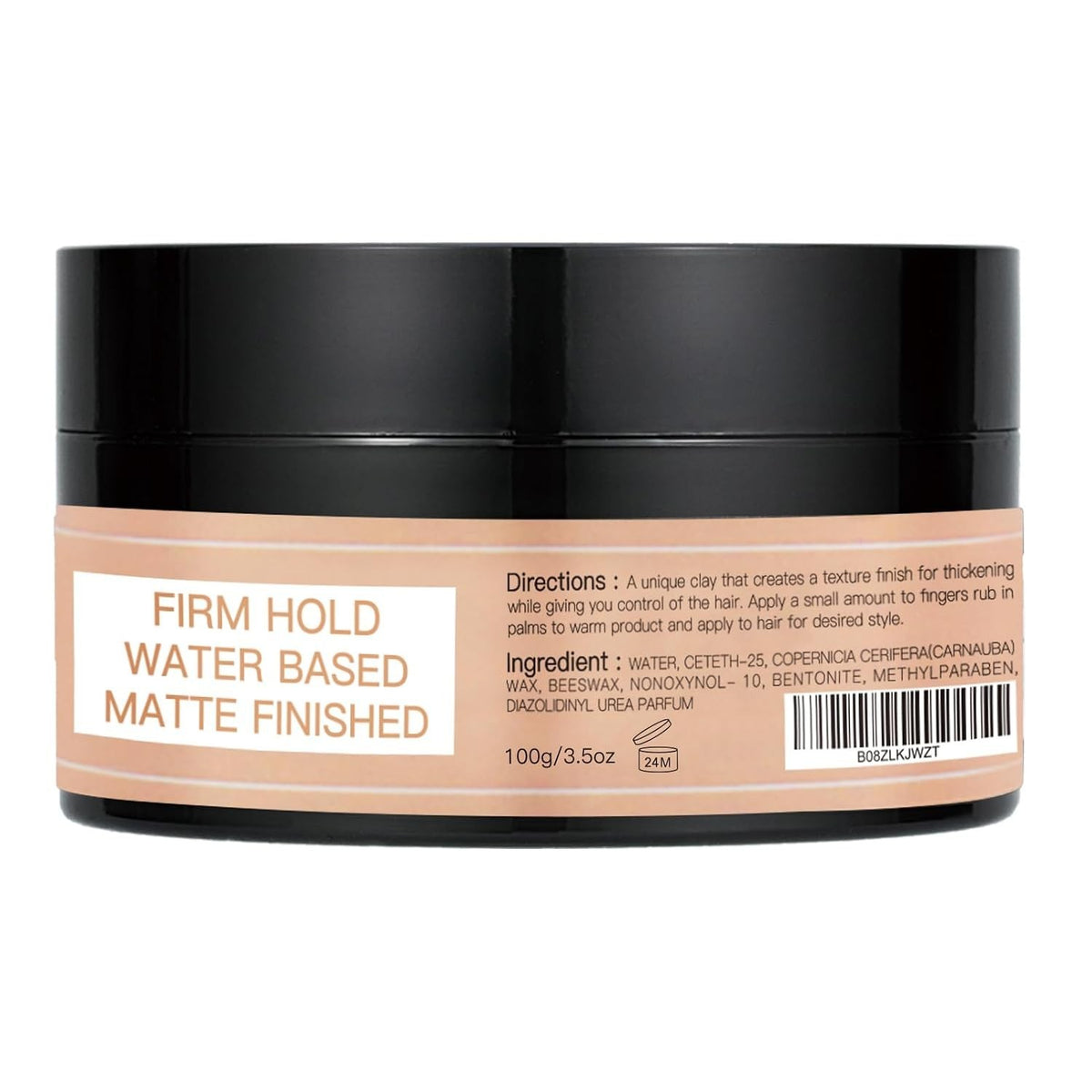Organic Matte Hair Paste for Men - 100g Clay Pomade with Firm Hold