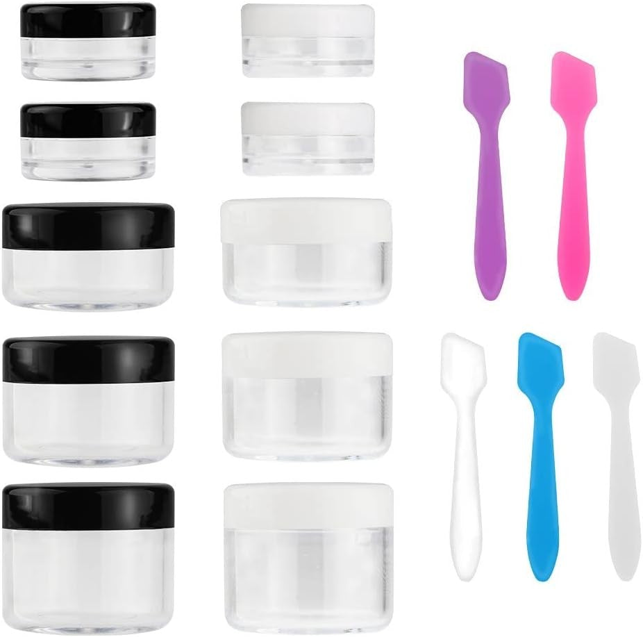 10-Pack Reusable Clear Cosmetic Travel Containers with Lids - Small Sizes