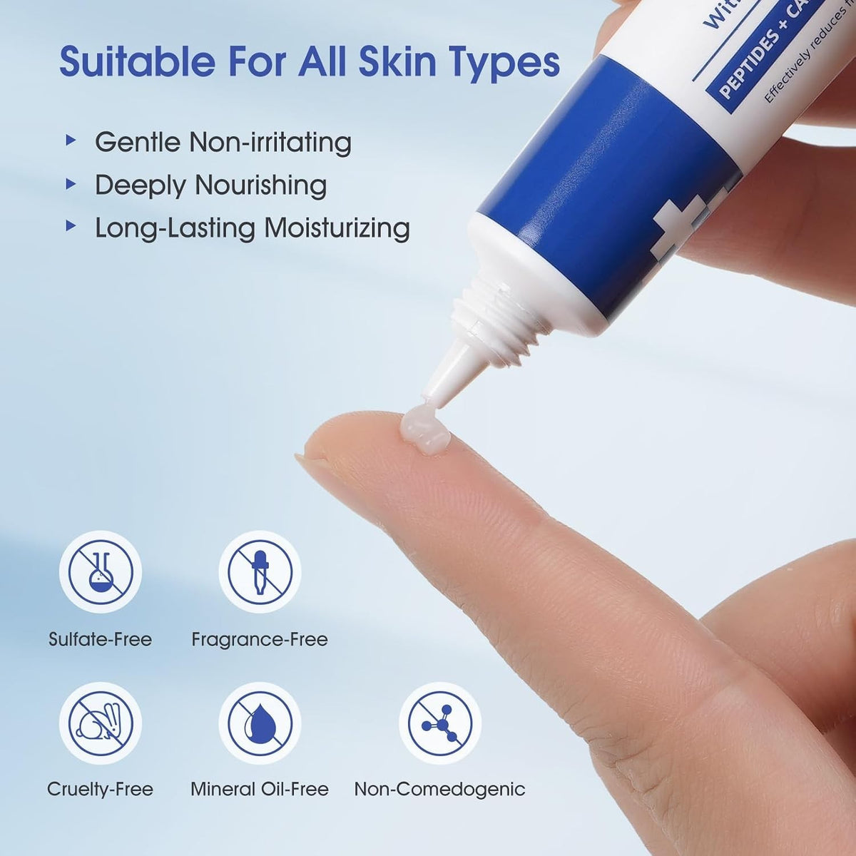 Luxury Under Eye Cream with Peptides and Caffeine - Rejuvenate Skin, 0.5 Oz