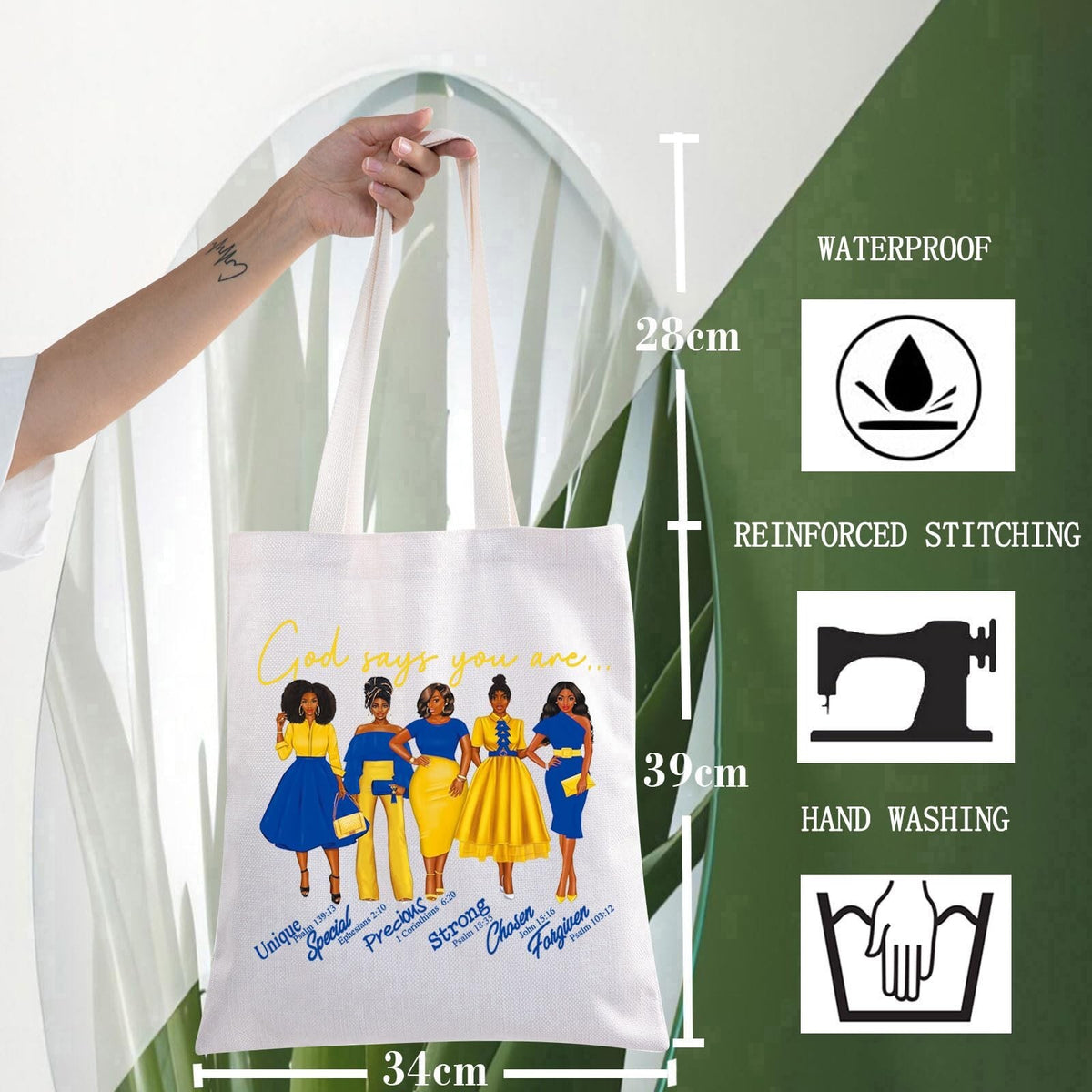 Waterproof Makeup Bag with 3D Printing - Greek Sorority Gift, Compact & Spacious