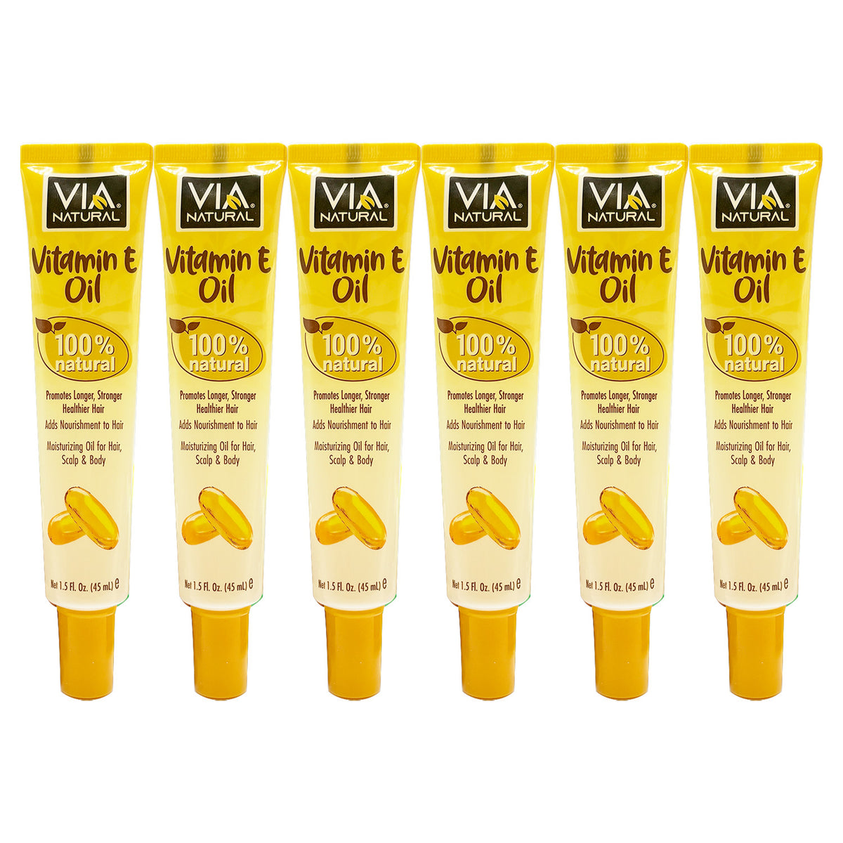 Natural Vitamin E Oil for Skin Hair & Body - 1.5oz, Pack of 2/4/6