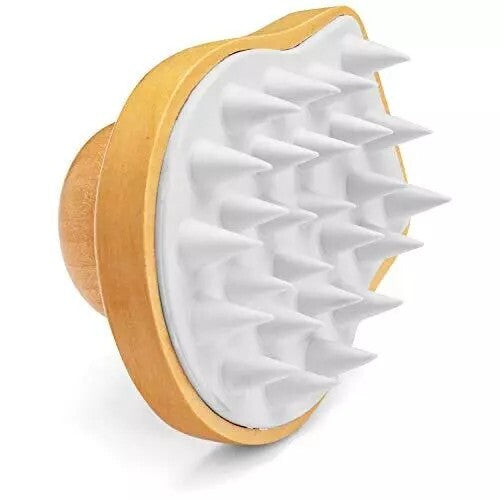 Wooden Scalp Shampoo Brush Massage Detangler with Soft Bristles - 2 Pack