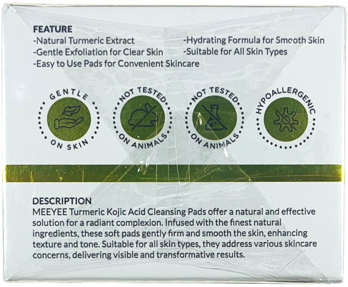 Turmeric & Kojic Acid Facial Cleansing Pads - 50 Count, Pack of 2