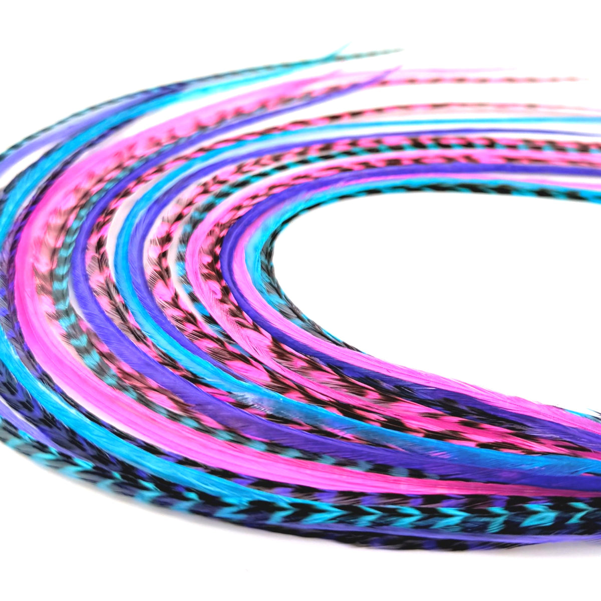 Feather Hair Extensions Kit - 21 Piece Salon Grade Clip-In Extensions in Multiple Colors