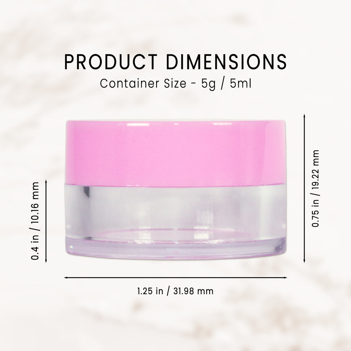 High Quality Acrylic Sample Jars Set - BPA Free, 5g/5ml, 50 Count