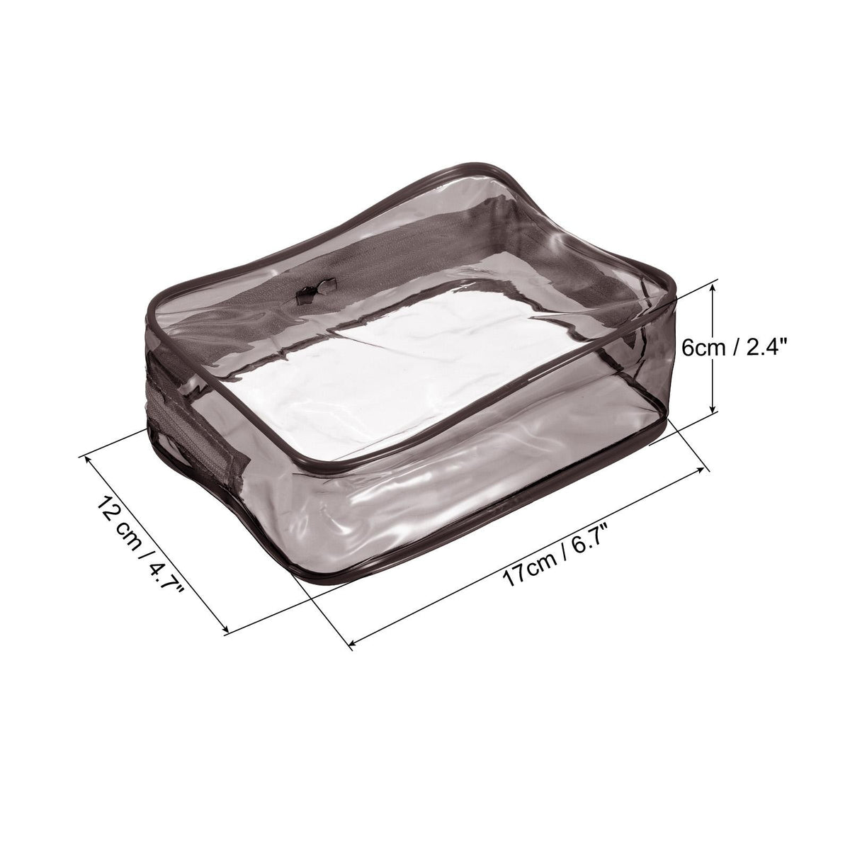 Clear Travel Toiletry Bag Waterproof Cosmetic Organizer Grey 6.7x2.4x4.7 Inches