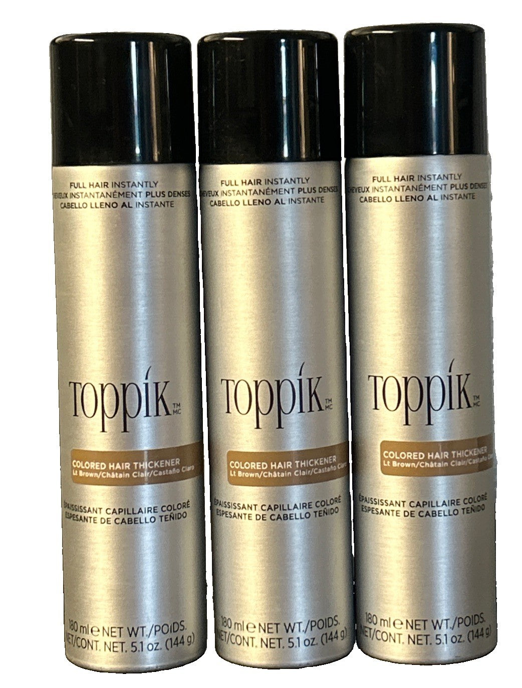 Toppik Colored Hair Thickener Dark Brown 5.1 oz - 3 Pack