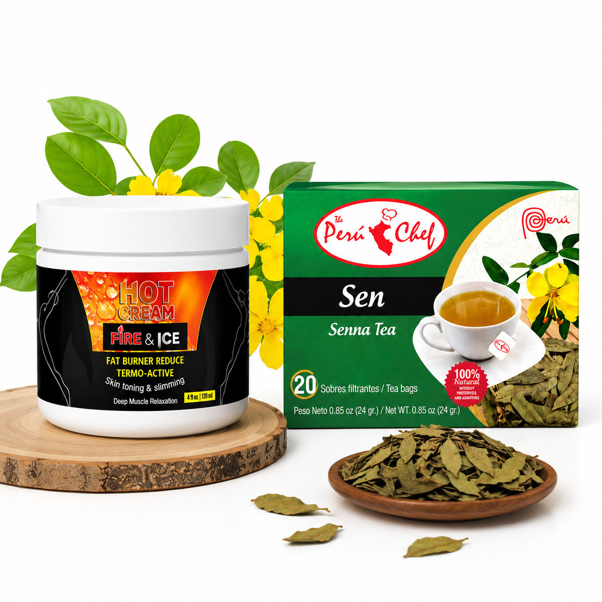 Hot Cream + Senna Tea Wellness Bundle - Made in USA