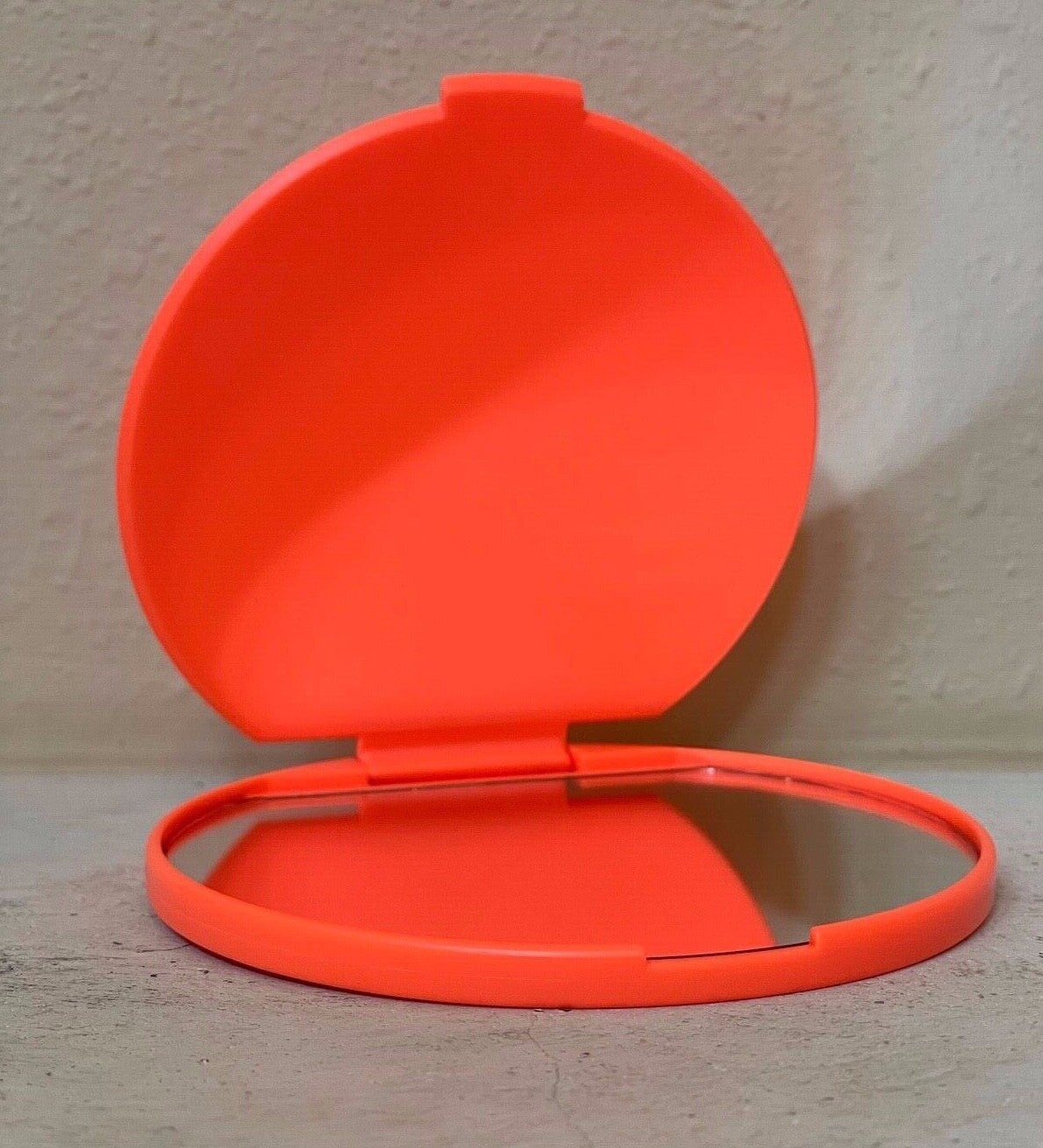 Neon Orange Compact Mirror - 4 Inch Travel Cosmetic Makeup Accessory