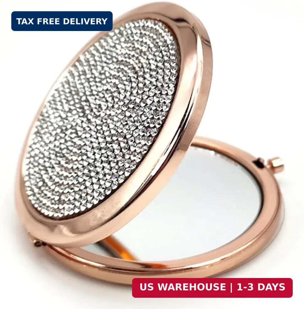 Mini Folding Makeup Mirror Set - 1X 2X Magnification, Compact Travel Design