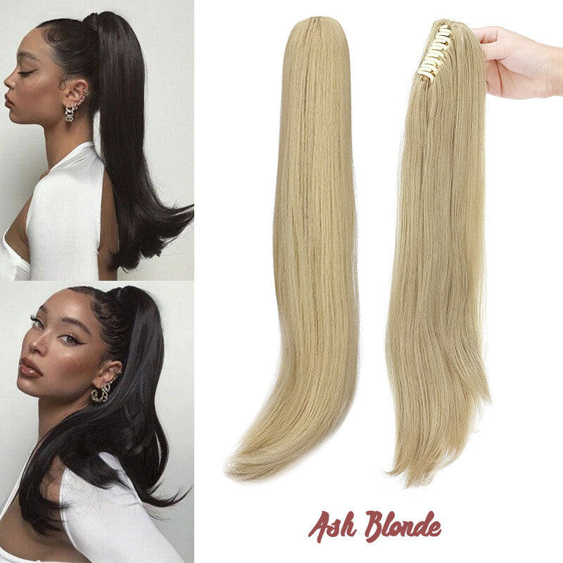 30-Inch Fluffy Ponytail Hair Extension with Claw Clip - Straight & Wave Styles