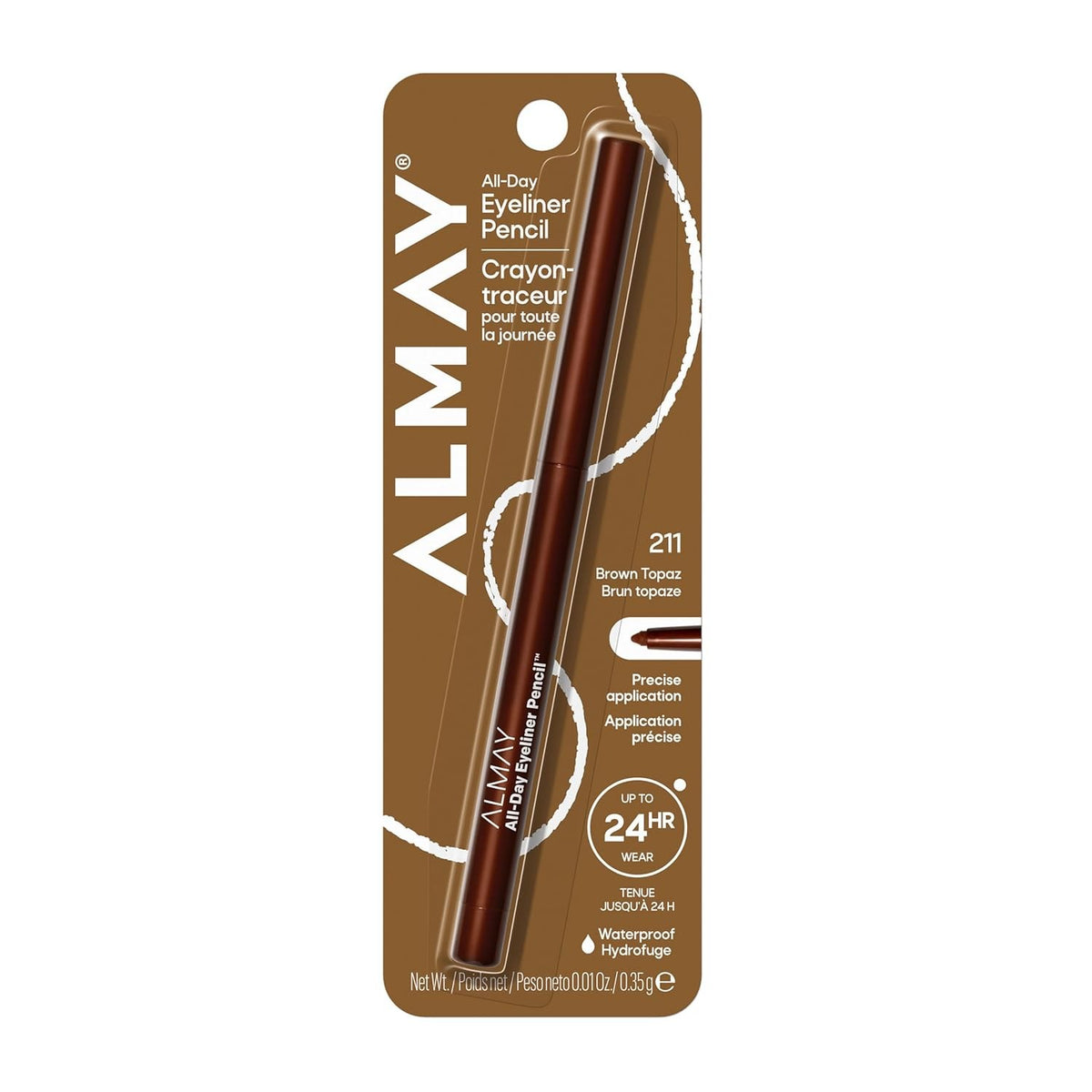 Waterproof Eyeliner Pencil Brown Topaz 211 - Long-Lasting Makeup