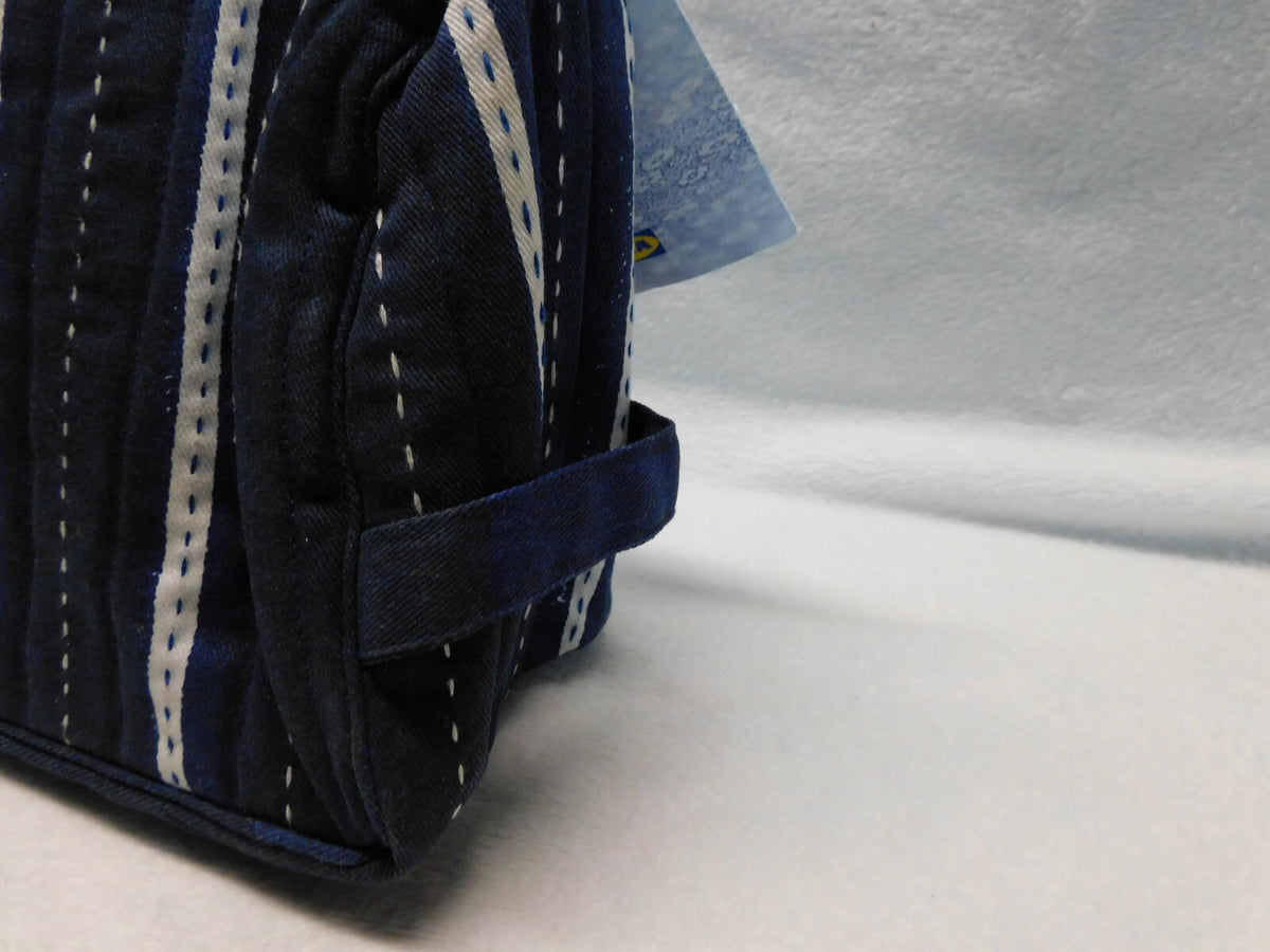 Limited Edition Blue & White Stripe Makeup Bag - Handmade Artisans Gift