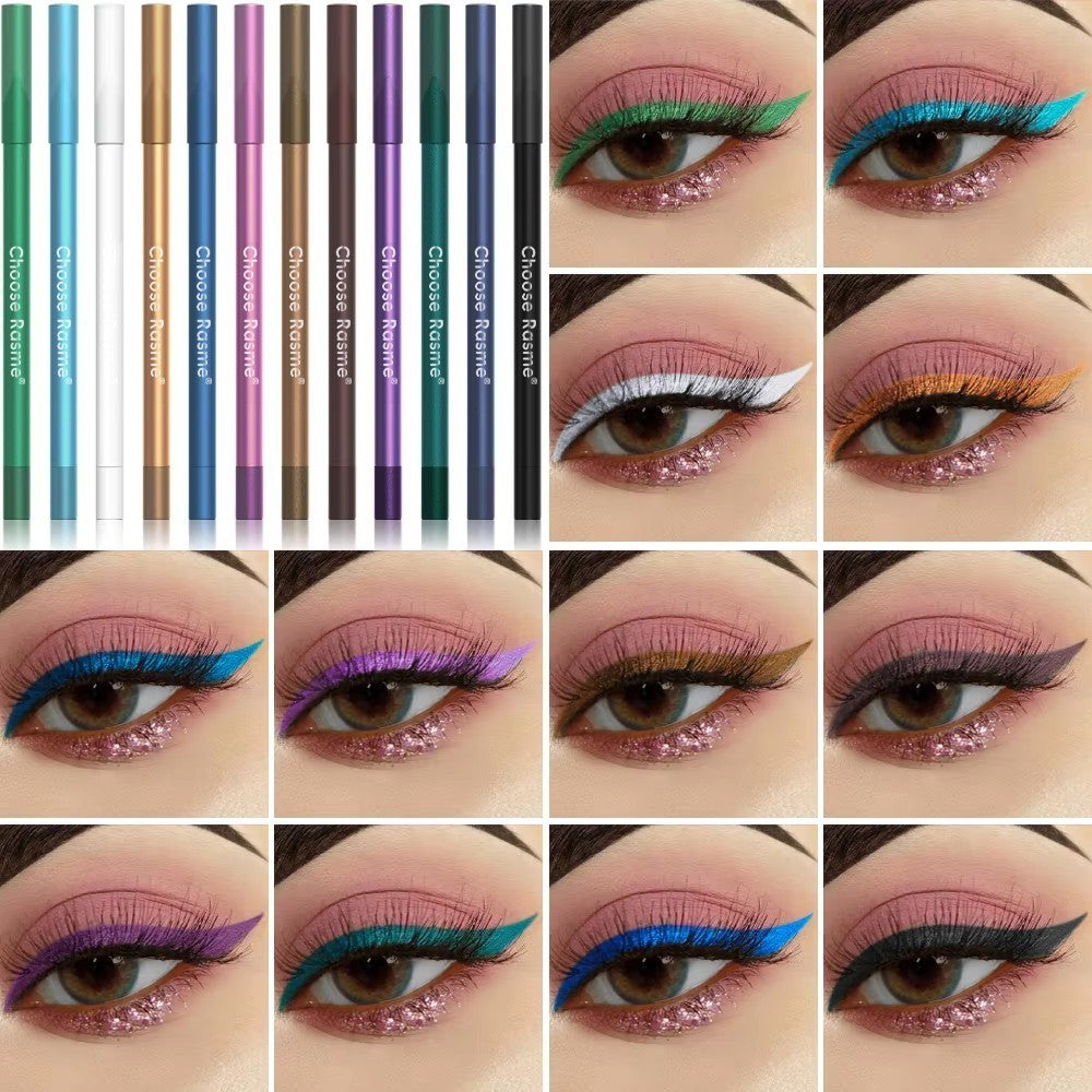 Waterproof Shimmer Eyeliner Pen Set - 12 Color Multi-Color Makeup Styli