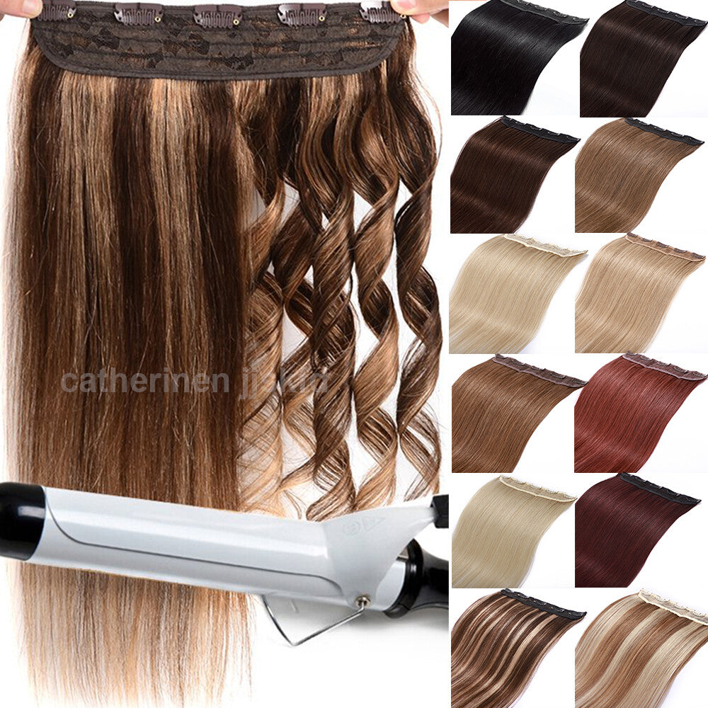 Clip-In Hair Extensions 100% Remy Human Hair Full Head - One Piece