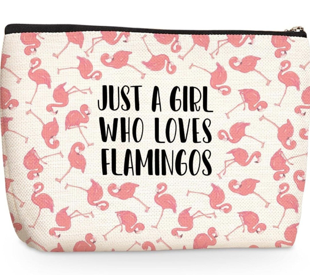 Dark Pink Flamingo Makeup Bag – Cosmetic Travel Pouch for Flamingo Lovers