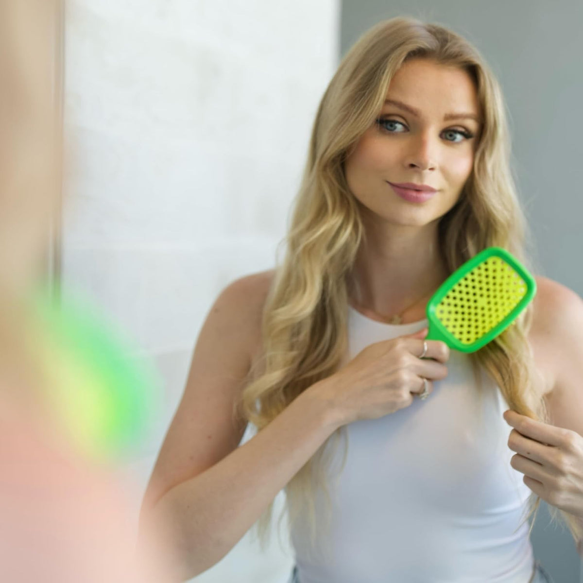Detangling Hair Brush for Wet & Dry Hair - Lemon Lime Green