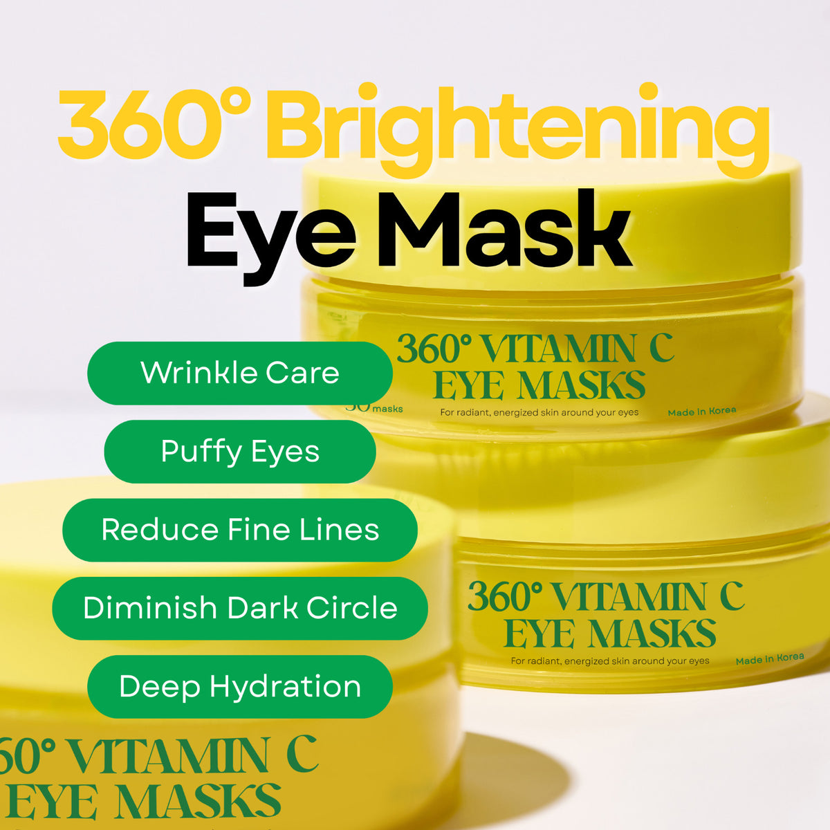 Vitamin C Eye Masks - Brightening Under-Eye Patches for Puffiness & Fine Lines