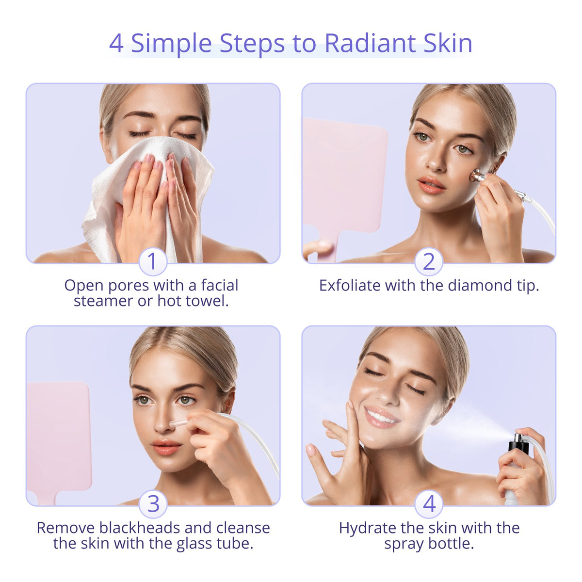 3-in-1 Mini Diamond Microdermabrasion Facial Peel Machine for Home Spa US