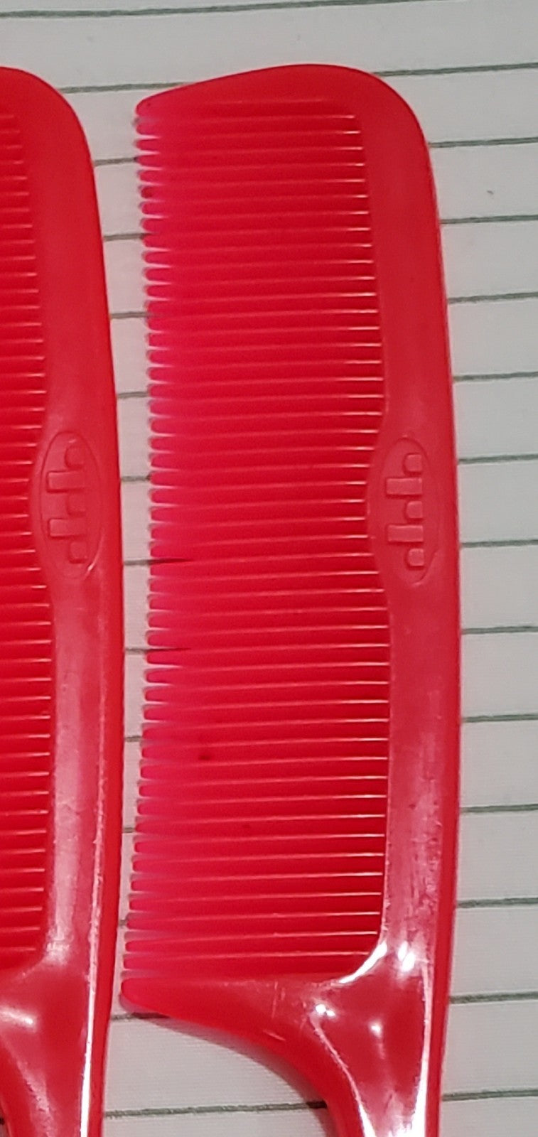 Vintage Tip Top Unbreakable 8-Inch Hair Comb Set - Red, 4 Pack