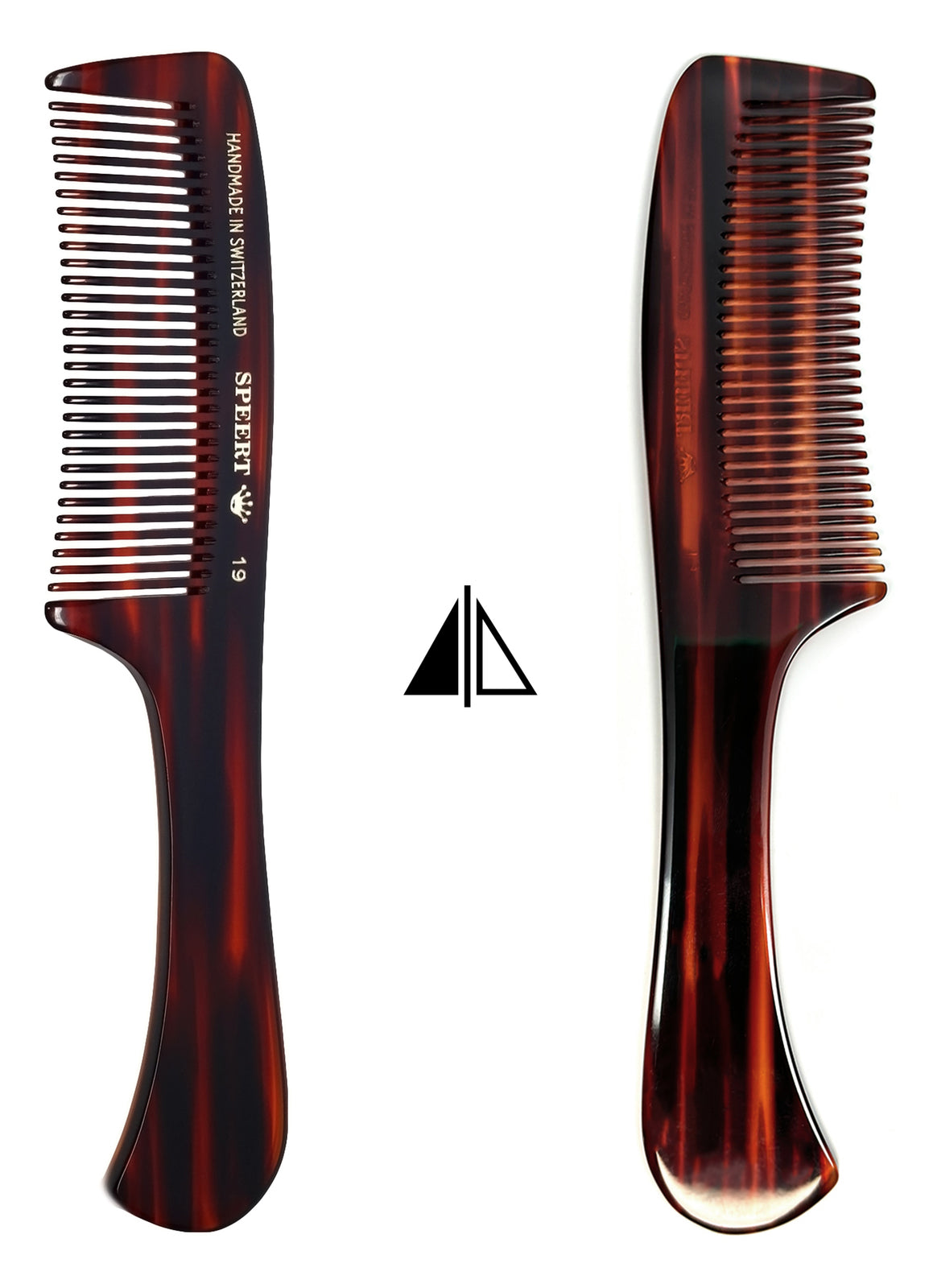 Handmade Swiss Tortoise Cellulose Acetate Comb 7.38 Inches - Style #19