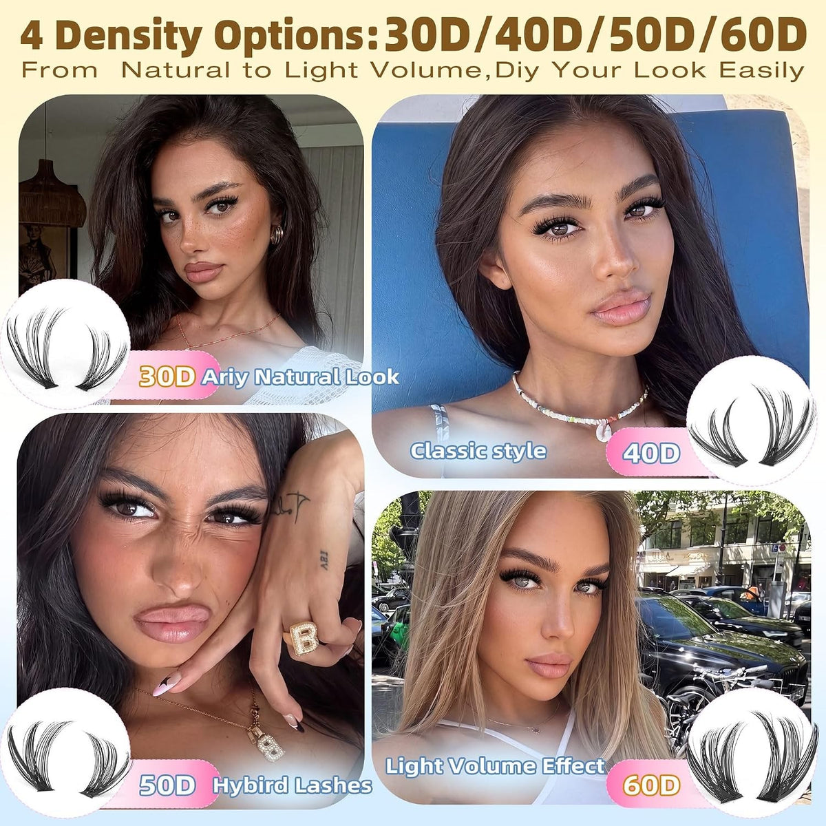 Lash Clusters Kit 640PCS DIY Individual Wispy Fluffy Lash Extensions