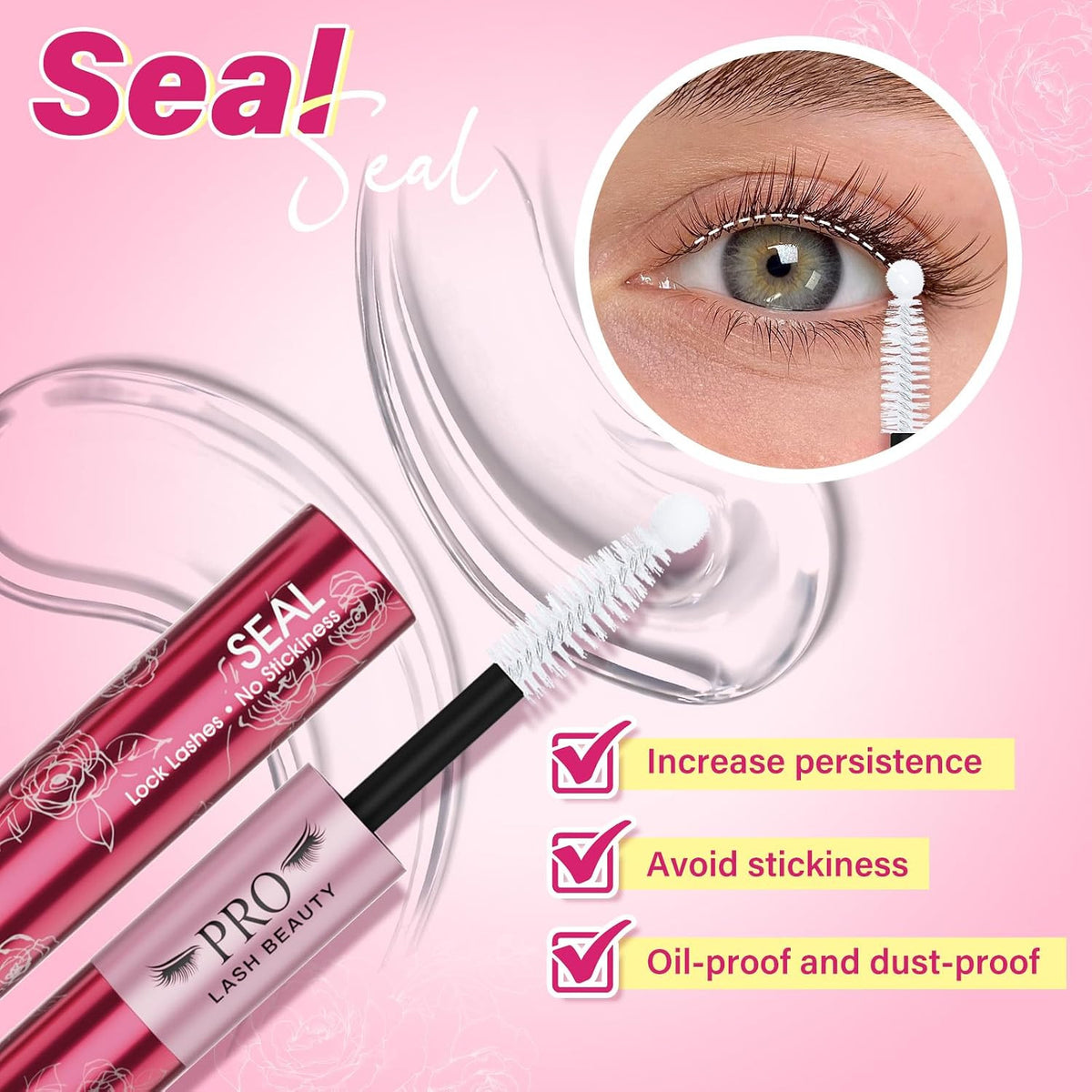 Waterproof Lash Cluster Glue & Seal - Long Lasting Eyelash Bond & Seal, 10ml
