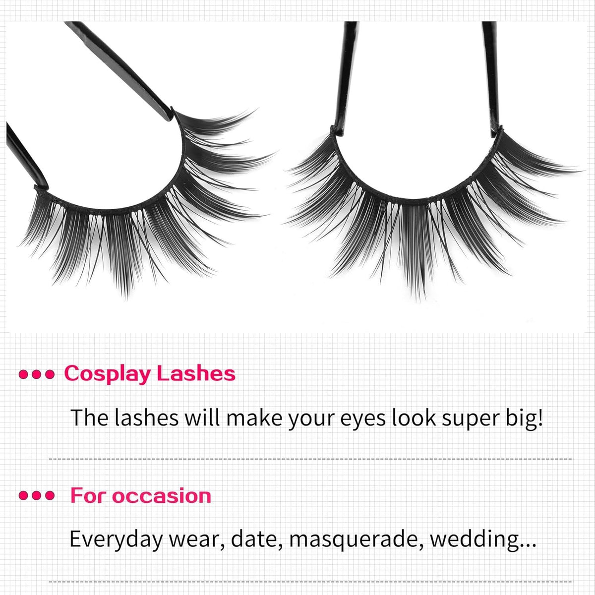 Manga False Eyelashes Spiky Natural Look Wispy Mink Doll Eye Makeup
