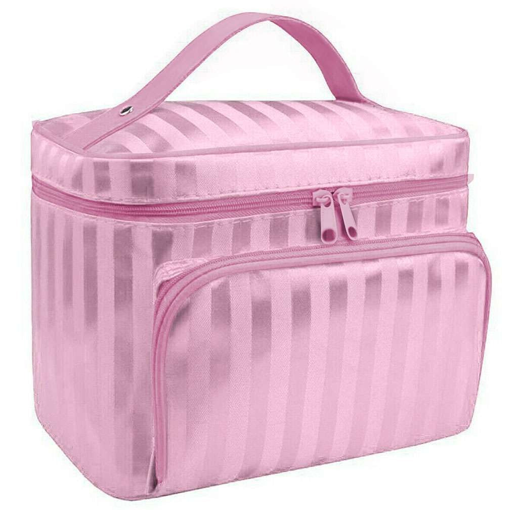 Large Makeup Organizer Bag with Handles Travel Cosmetic Case Storage Pouch