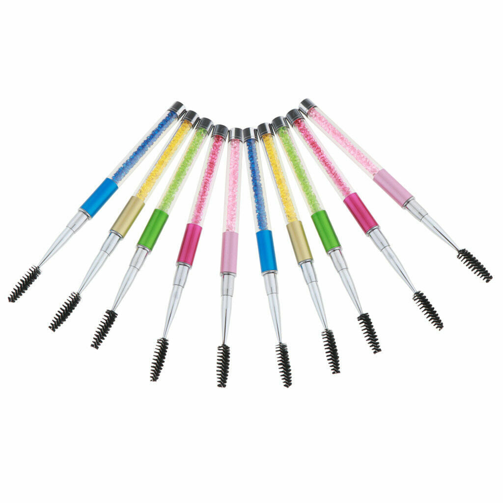 10pcs Eyelash Brush Set for Mascara and Eyebrow Application - Cosmetic Makeup Tools
