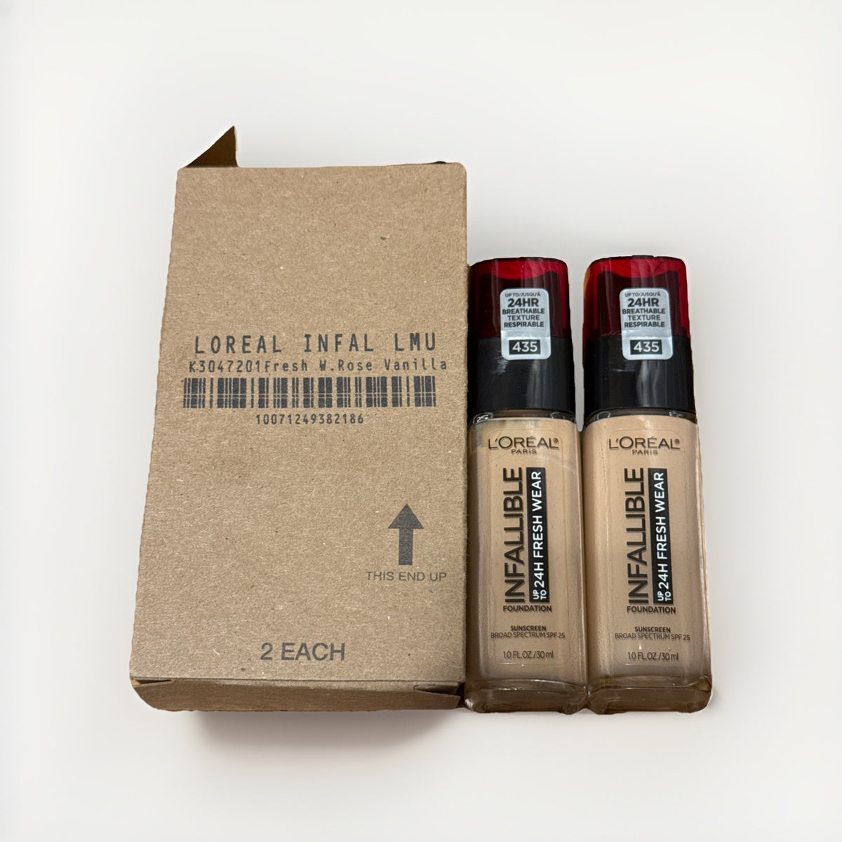 L'Oréal Infallible 24H Fresh Wear Foundation SPF 435 Rose Vanilla - 2 Bottles