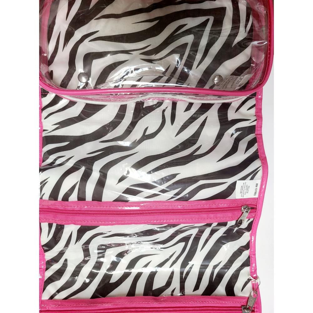 Travel Toiletry Case with Hanging Hook and Removable Cosmetic Bag - Wild Paisley Pattern