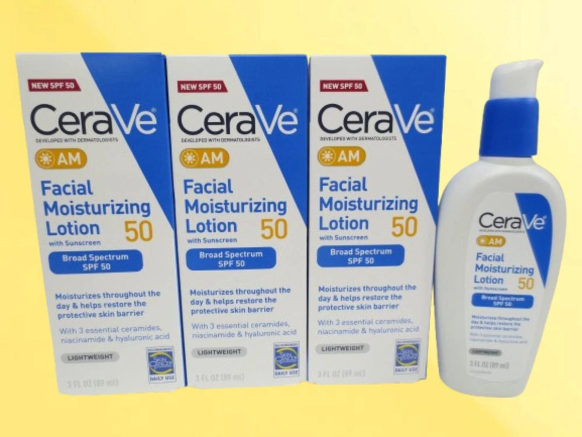 CERAVE AM FACIAL MOISTURIZING LOTION SPF 50 3 OZ BOX EXP: 2027 3PCS