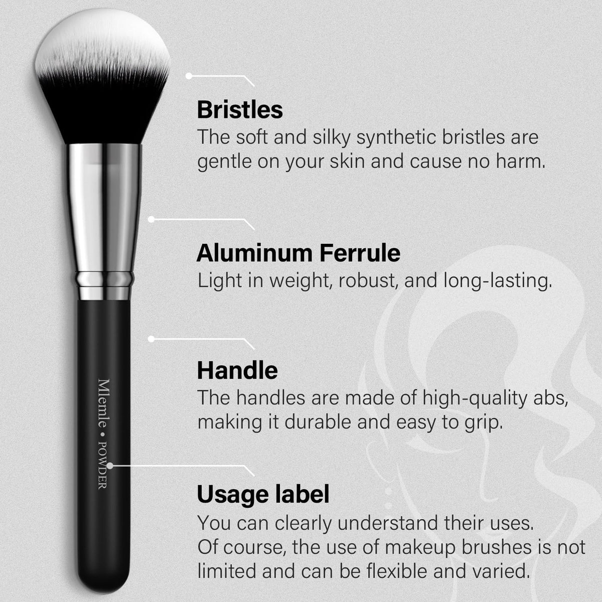 Professional Makeup Brush Set 25 Pcs with Sponge & Puff - Black