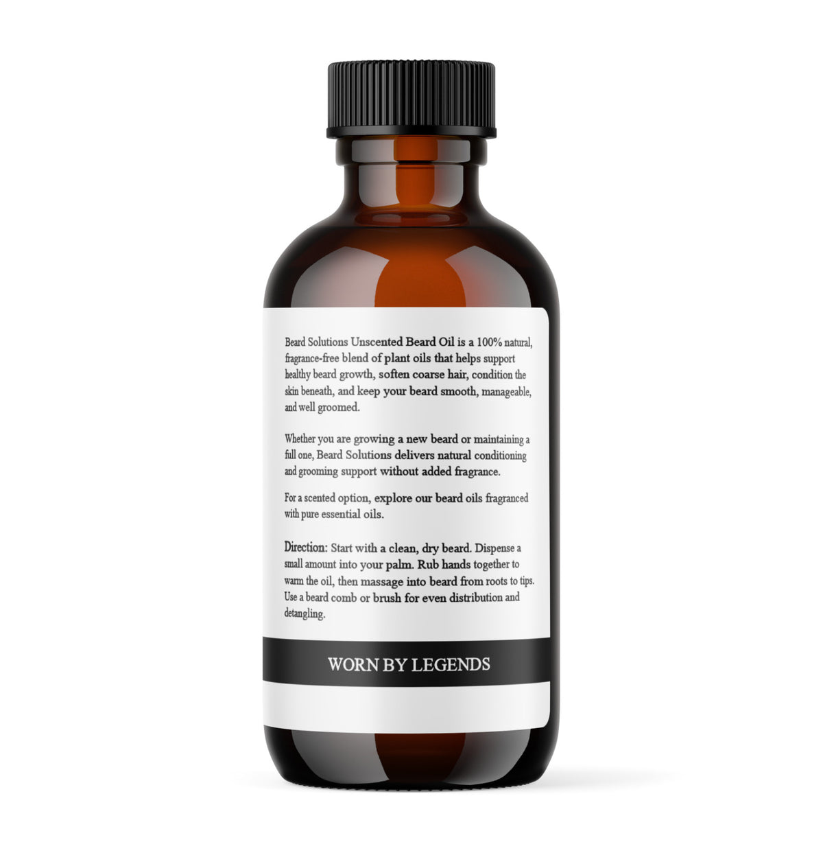 Unscented Beard Oil for Men - Hair Growth Serum, 2 oz. Natural Grooming