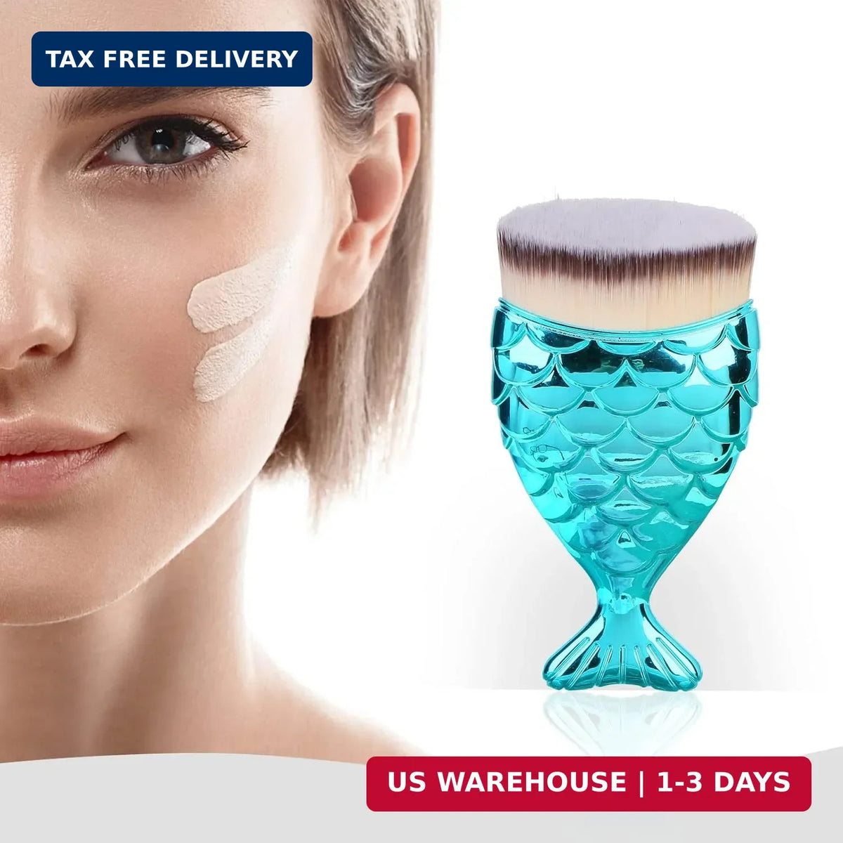 Kids Sunscreen Brush - Soft Face Kabuki Applicator with Fish Design