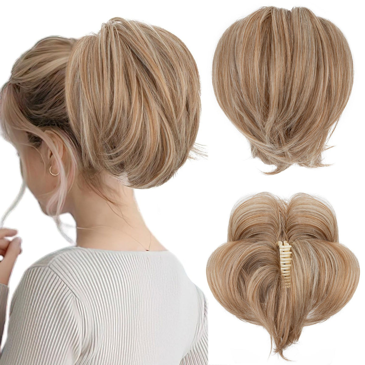 Thick 95G Clip-In Ponytail Hair Extensions - Curly Wavy Natural Look